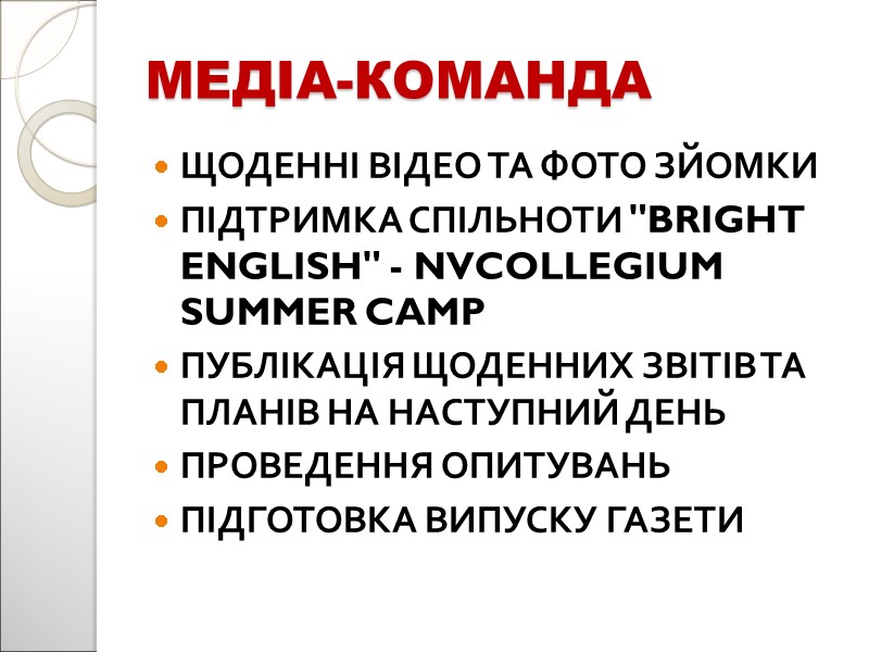 МЕДІА-КОМАНДА ЩОДЕННІ ВІДЕО ТА ФОТО ЗЙОМКИ ПІДТРИМКА СПІЛЬНОТИ 